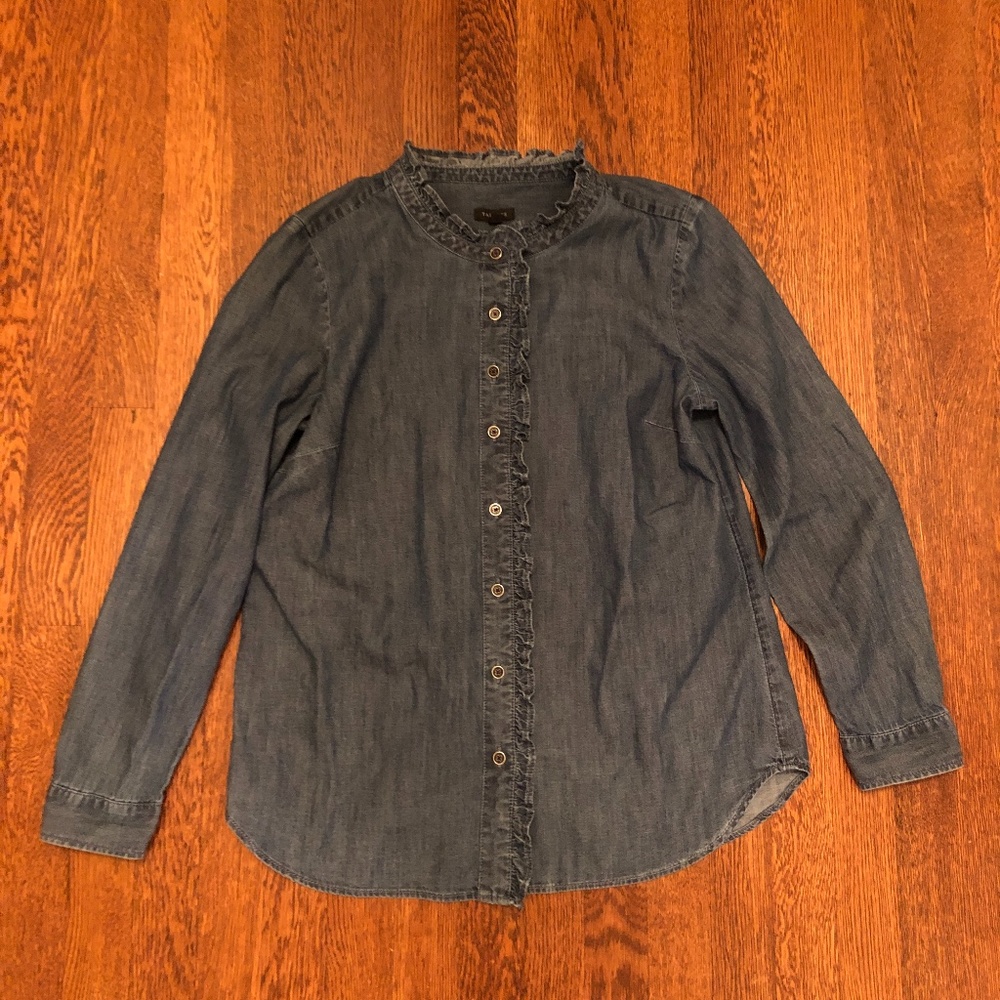 Talbots Denim Colored Button-down Shirt